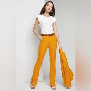 White House Black Market Yellow Flare Pants